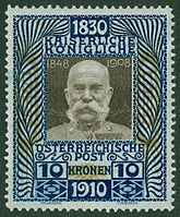 The Emperor on Austrian stamp of 1910