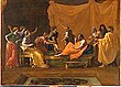 Moisés pisa la corona del faraón. Nicolás Poussin, 1645. Louvre, París