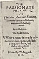 Title page of The Passionate Pilgrim O3 (1612)