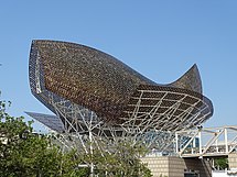 "El Peix", fish sculpture in front of the Port Ol�mpic in Barcelona, Catalonia, Spain (1992)