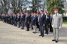 Ceremony held by the old combatants of the 9th Parachute Chasseur Regiment at Laval in March 2012