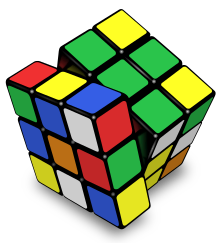 A partially turned Rubik's cube