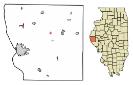 Location of Ursa in Adams County, Illinois.