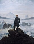 "Vandraren �ver dimhavet" av Caspar David Friedrich.