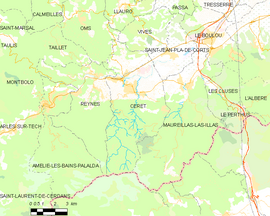 Mapa obce Céret