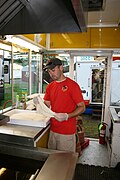 Stretching dough