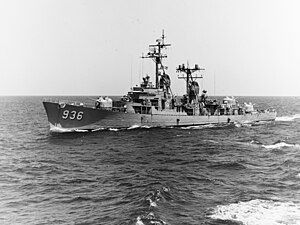 Decatur (DD-936) Underway on 13 April 1963.