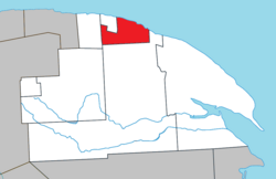 Location within La Côte-de-Gaspé RCM