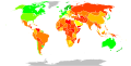 Image 23A map depicting Corruption Perceptions Index in the world in 2023; a higher score indicates lower levels of perceived corruption.   100 – 90   89 – 80   79 – 70   69 – 60   59 – 50   49 – 40   39 – 30   29 – 20   19 – 10   9 – 0   No data (from Political corruption)