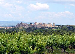 Carcassonne set fra de omliggende vinmarker