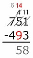 14 − 9 = 5