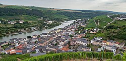 Wormeldange seen from the nearby chapel Koeppchen