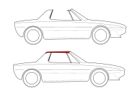 Targa top body style (Fiat X1/9 example)