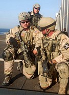 SEALs durante um Visit, board, search, and seizure (VBSS) treinamento em apoio a Opera��o Iraqi Freedom