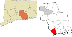 Clinton's location within the Lower Connecticut River Valley Planning Region and the state of Connecticut