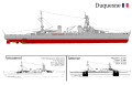 Duquesne in original anti-surface layout