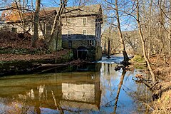 Flowing past the Obadiah Latourette Grist and Saw Mill in Long Valley