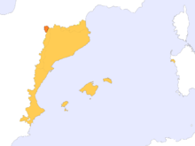 Distribució geogràfica del benasquès en el si de la llengua catalana.