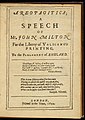 Image 3First page of John Milton's 1644 edition of Areopagitica (from Freedom of the press)