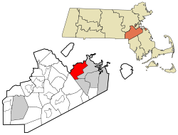 Location in Norfolk County in Massachusetts