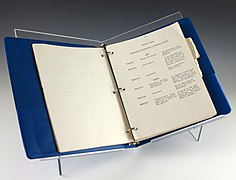 Three-ring binder, open