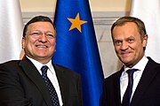 Donald Tusk with President of the European Commission Jos� Manuel Barroso in 2014