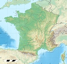 Map showing the location of Grotte de Lombrives