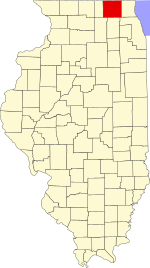 Map of Illinois highlighting McHenry County