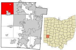 Location in Montgomery County and the state of Ohio.