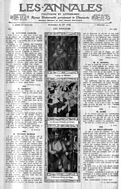 Jean Metzinger, 1910–11, Paysage (whereabouts unknown); Gino Severini, 1911, La danseuse obsedante; Albert Gleizes, 1912, l'Homme au Balcon, Man on a Balcony (Portrait of Dr. Théo Morinaud). Published in "Les Annales politiques et littéraires", Sommaire du n. 1536, décembre 1912