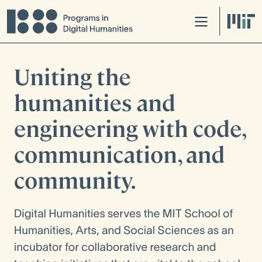 Screenshot of https://digitalhumanities.mit.edu/