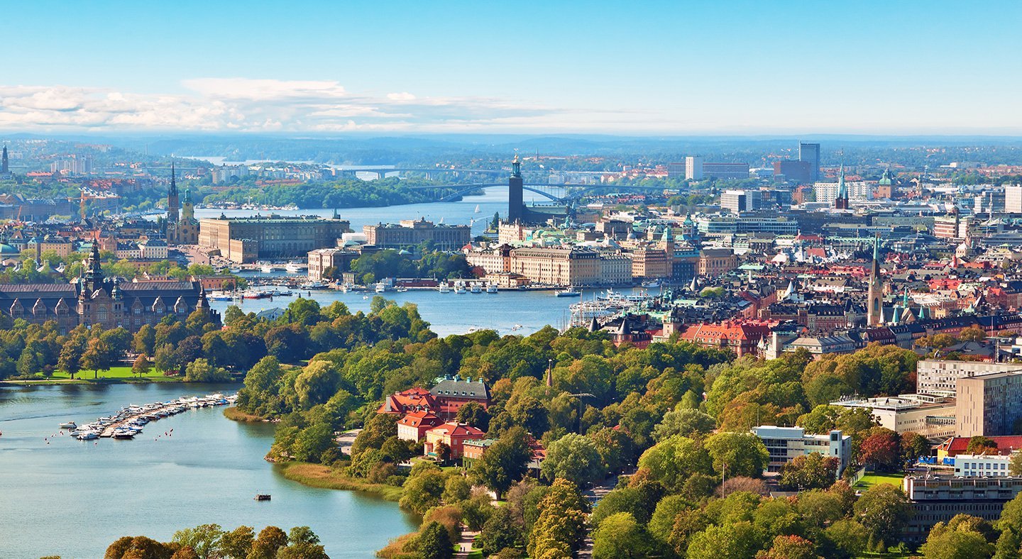 Aerial panorama of Stockholm, Sweden