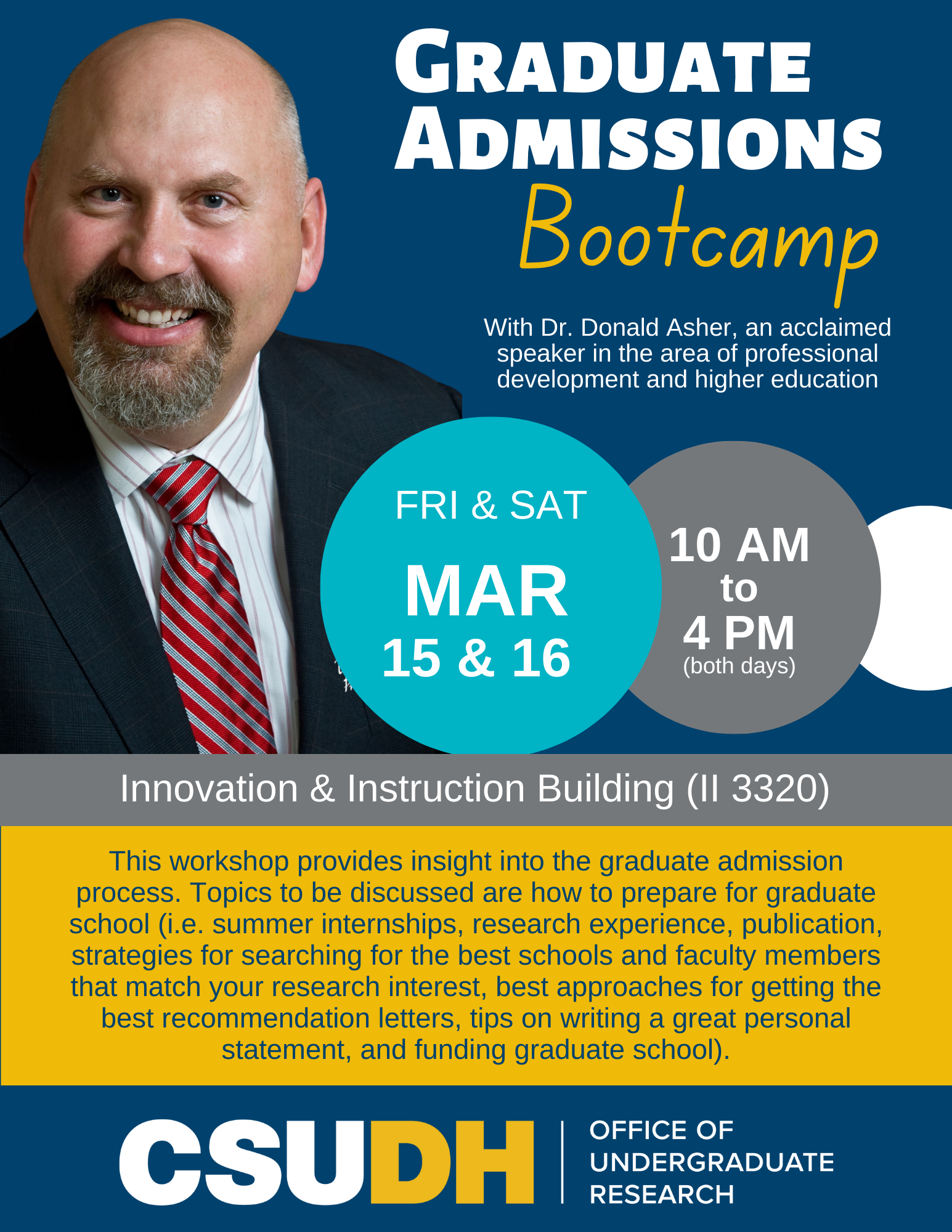 Graduate Admissions Bootcamp Flyer