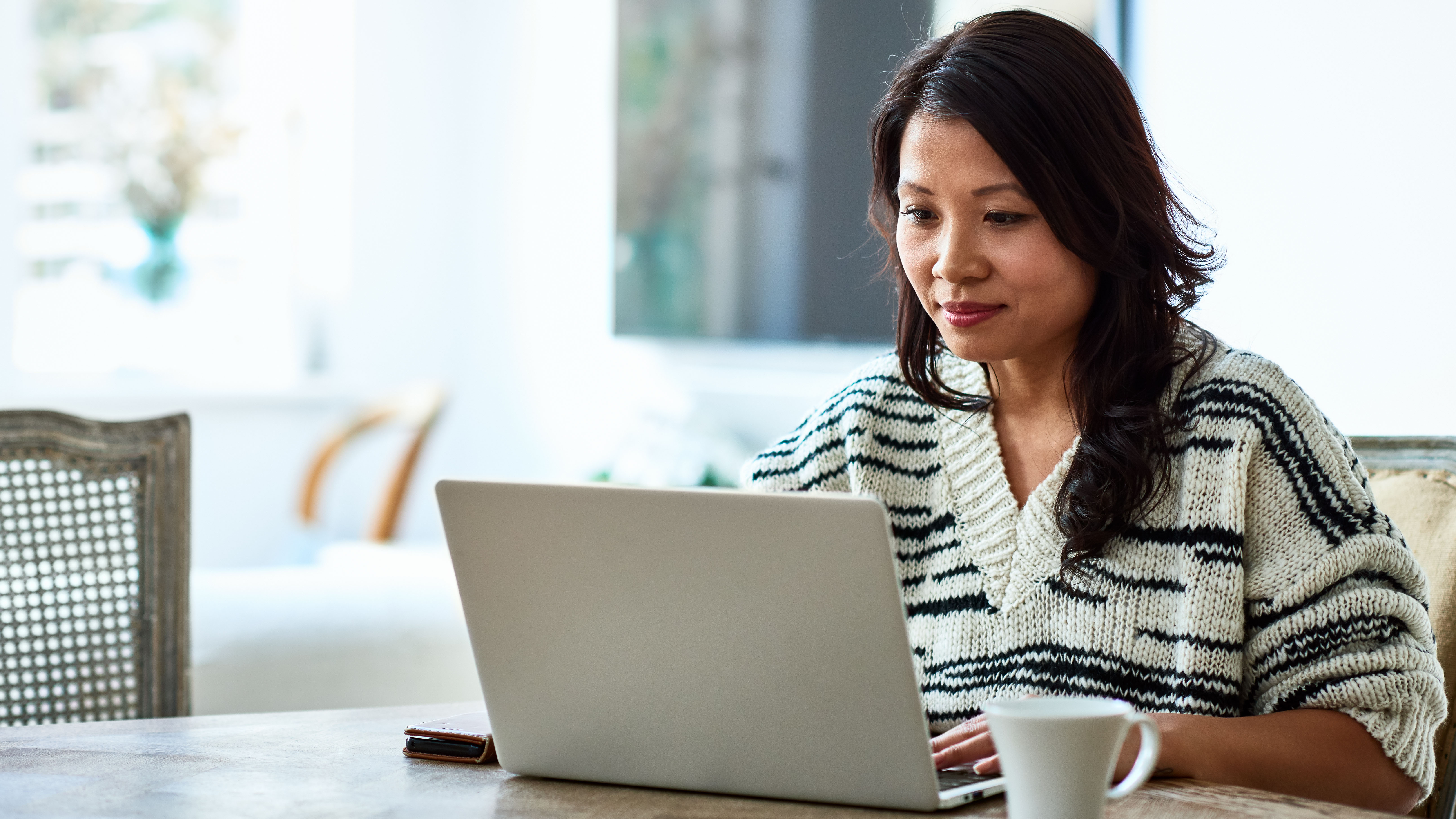 Woman working on laptop