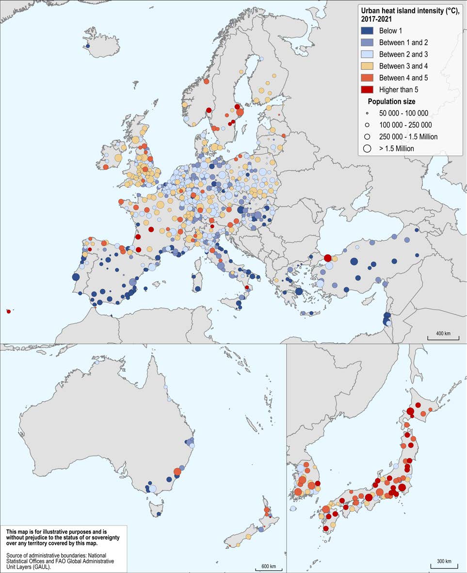 urban heat island density map