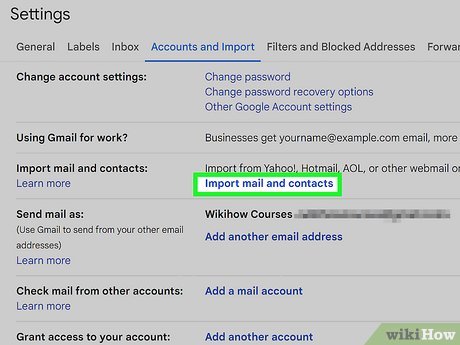 Step 5 Click Import mail and contacts.