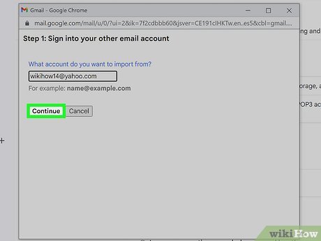 Step 6 Enter your Yahoo email address on the "Sign into your other email account" screen and click Continue.