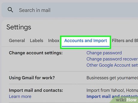 Step 4 Click the Accounts and Import tab.