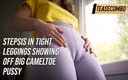 Teasecombo 4K: Siostra w obcisłych leginsach pokazując wielką cipkę cameltoe