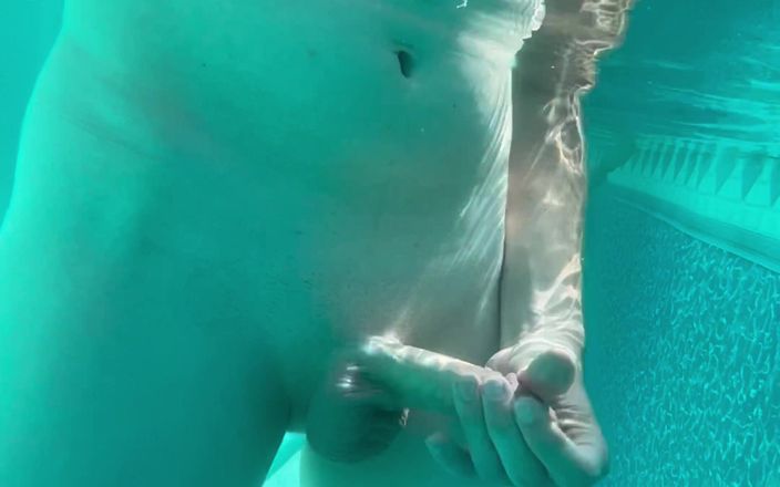 Little Butt: Sissy bubble butt femboy cums in private pool