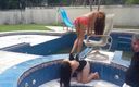 Femdom Austria: Stomping them at the pool