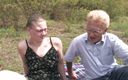 Old & Young Network: Lovely babe is pleasing an older guy's cock outdoors