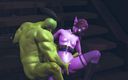 Waifu club 3D: Orc fingering purple elf pussy