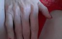 Tinka19: Masturbation in red lingerie