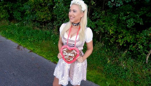 The most perverted OKTOBERFEST WHORE Bavaria's AO 3LOCH fucked! XXL FACIAL + PISS