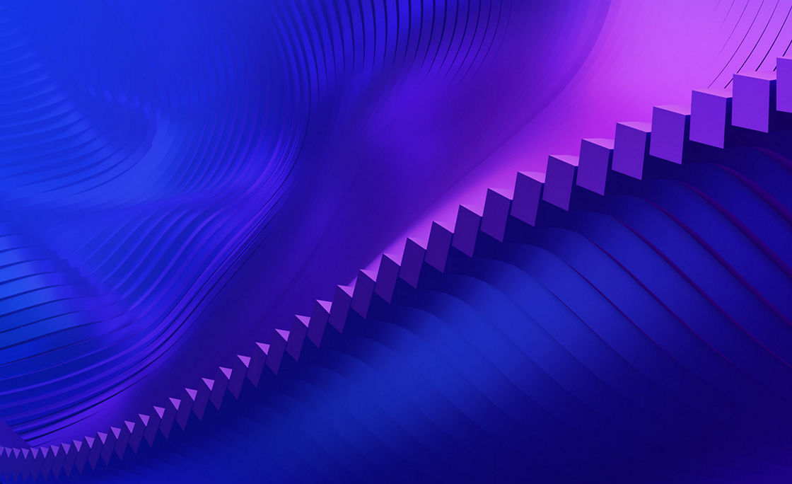 Blue squares on purple and blue background