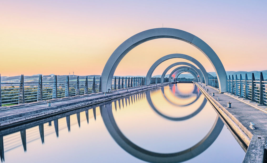 Falkirk wheel sunset