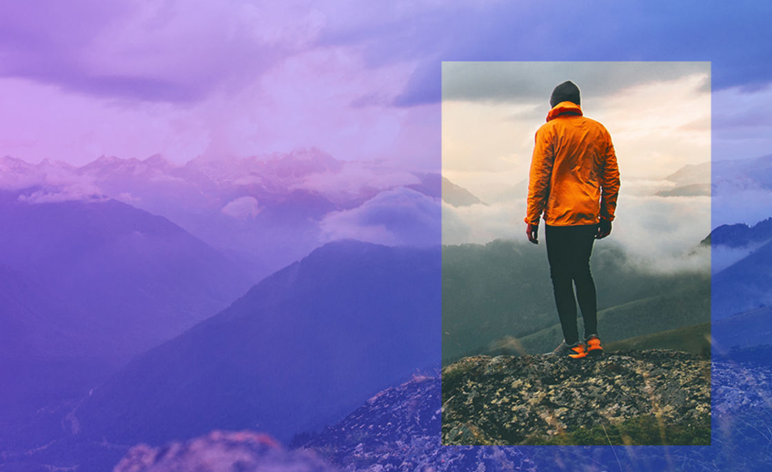 Man standing on mountain