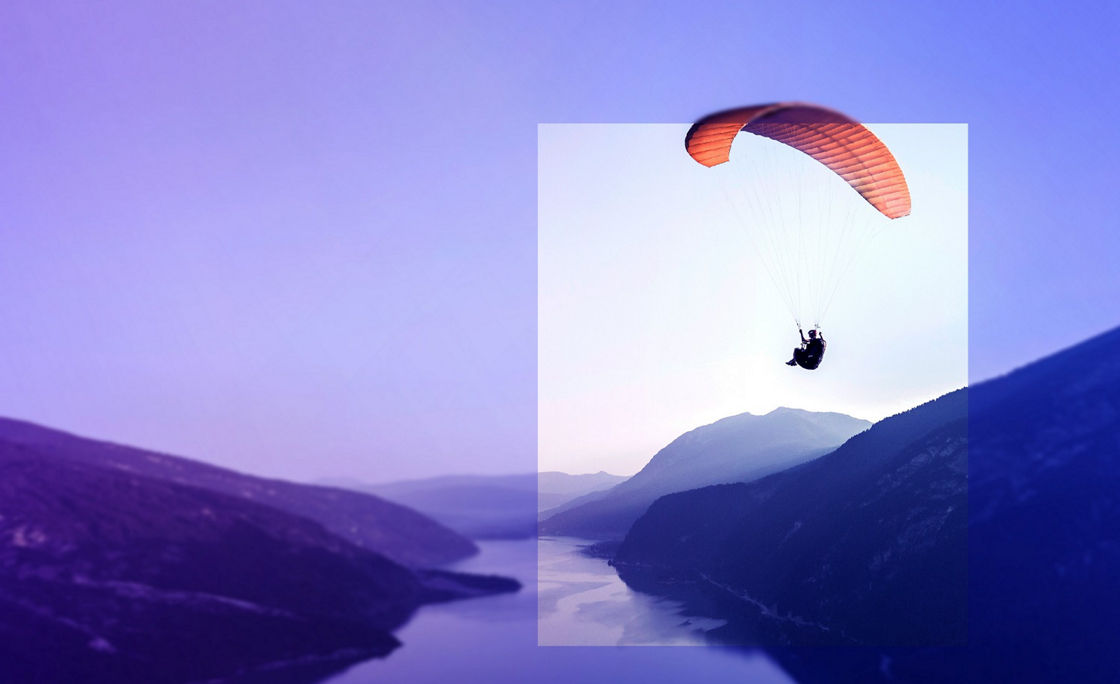 Paragliding in mountains