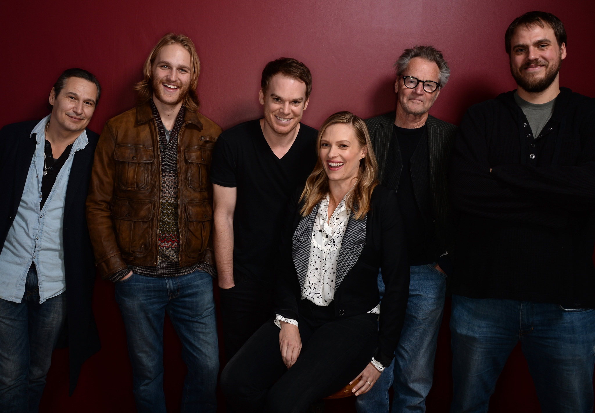 Sam Shepard, Vinessa Shaw, Nick Damici, Michael C. Hall, Jim Mickle, and Wyatt Russell at an event for Cold in July (2014)